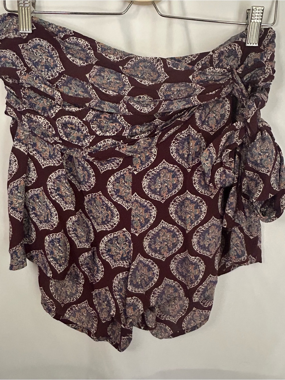Free people paisley tie waist shorts size 12